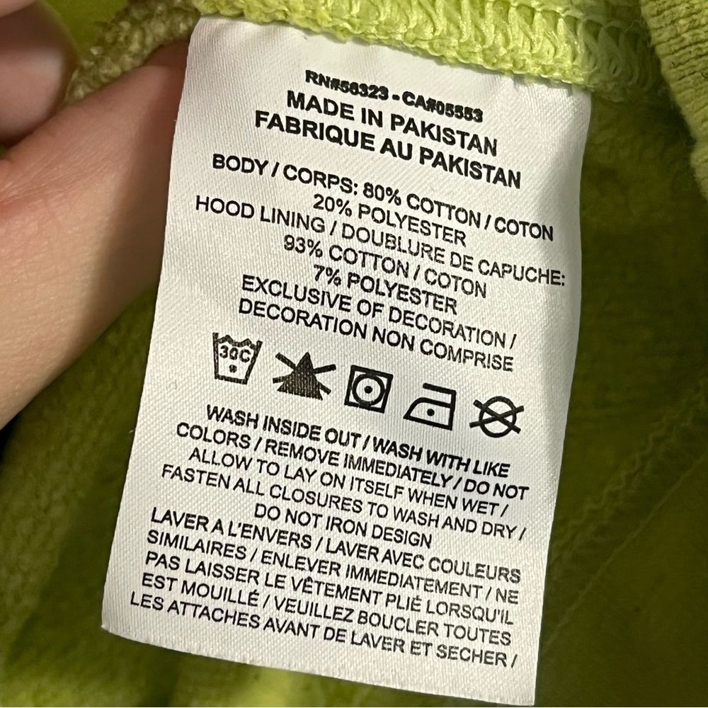 Nike Neon Green Logo Hoodie Sweatshirt - Picture 6 of 8